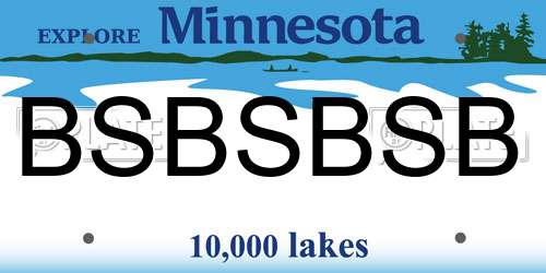 BSBSBSB Minnesota License Plate