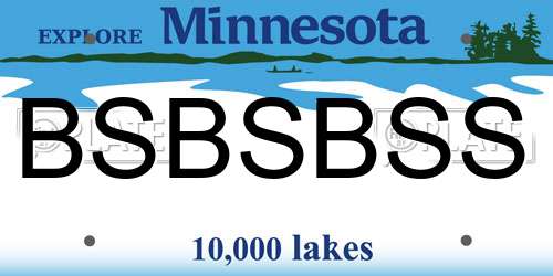 BSBSBSS Minnesota License Plate
