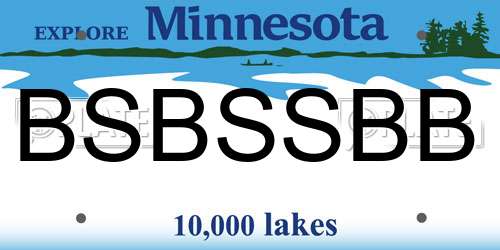 BSBSSBB Minnesota License Plate