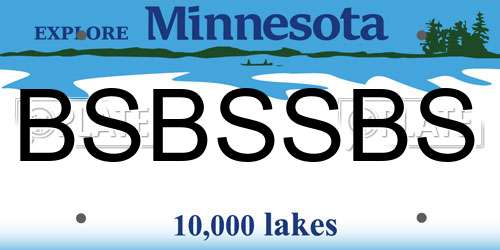 BSBSSBS Minnesota License Plate