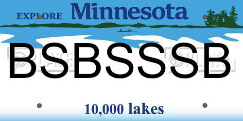 BSBSSSB Minnesota License Plate