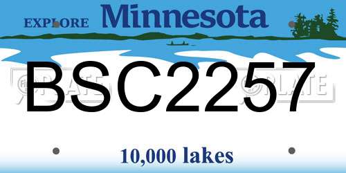 BSC2257 Minnesota License Plate