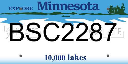 BSC2287 Minnesota License Plate