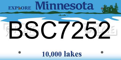 BSC7252 Minnesota License Plate