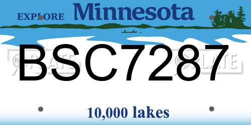 BSC7287 Minnesota License Plate