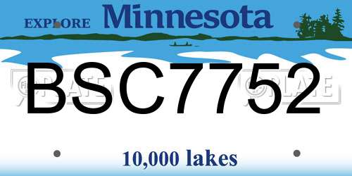 BSC7752 Minnesota License Plate