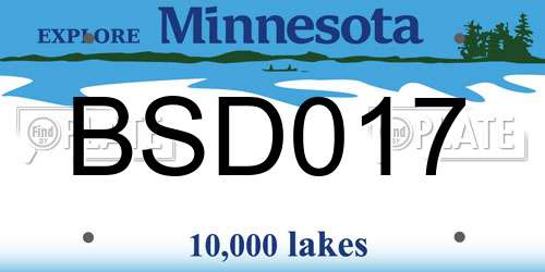 BSD017 Minnesota License Plate
