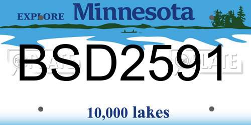 BSD2591 Minnesota License Plate