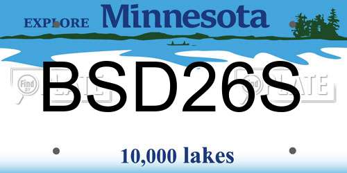 BSD26S Minnesota License Plate