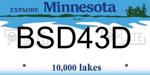 BSD43D Minnesota License Plate