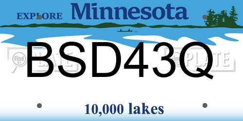 BSD43Q Minnesota License Plate