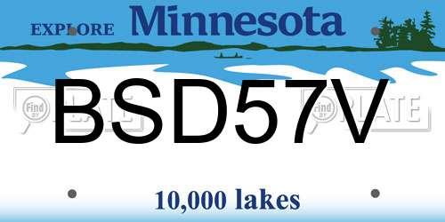 BSD57V Minnesota License Plate