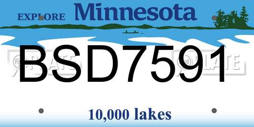 BSD7591 Minnesota License Plate