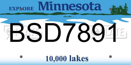 BSD7891 Minnesota License Plate