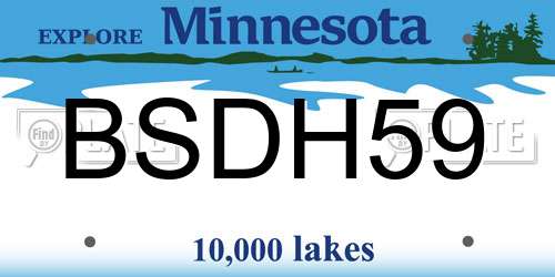 BSDH59 Minnesota License Plate
