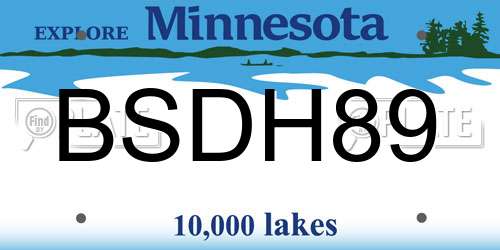 BSDH89 Minnesota License Plate