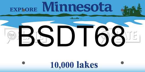 BSDT68 Minnesota License Plate