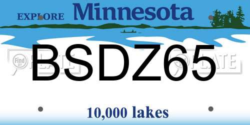 BSDZ65 Minnesota License Plate