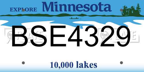 BSE4329 Minnesota License Plate