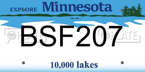 BSF207 Minnesota License Plate
