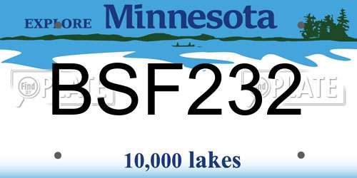 BSF232 Minnesota License Plate