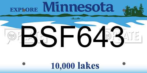 BSF643 Minnesota License Plate