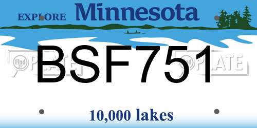 BSF751 Minnesota License Plate