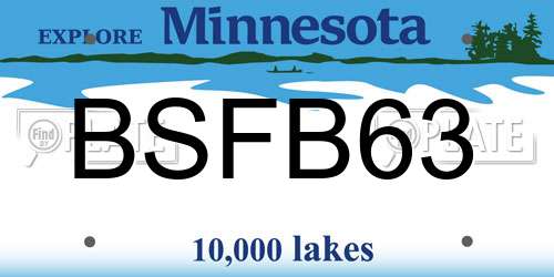 BSFB63 Minnesota License Plate