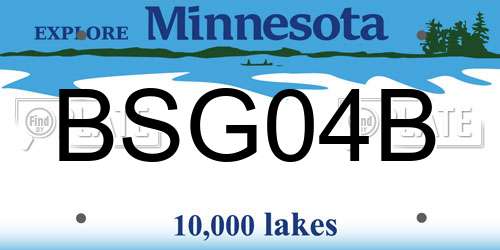 BSG04B Minnesota License Plate