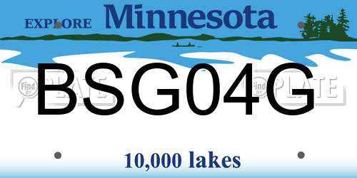 BSG04G Minnesota License Plate