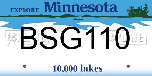 BSG110 Minnesota License Plate