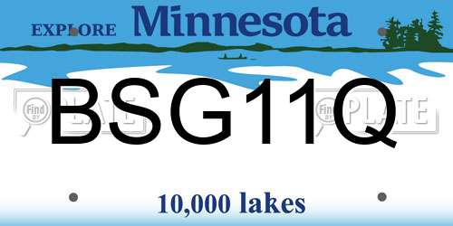 BSG11Q Minnesota License Plate