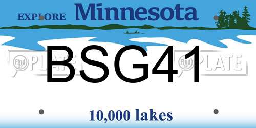 BSG41 Minnesota License Plate