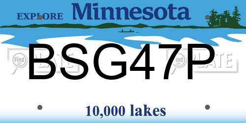 BSG47P Minnesota License Plate