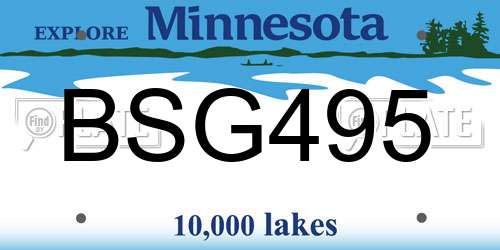 BSG495 Minnesota License Plate