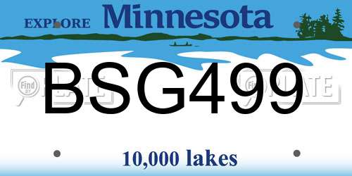 BSG499 Minnesota License Plate