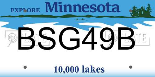 BSG49B Minnesota License Plate
