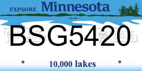 BSG5420 Minnesota License Plate