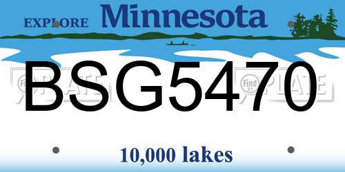 BSG5470 Minnesota License Plate
