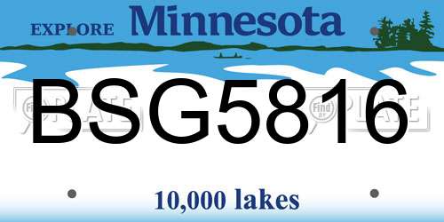 BSG5816 Minnesota License Plate