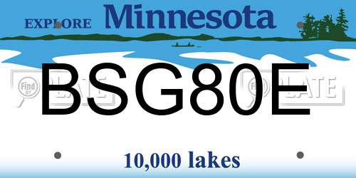 BSG80E Minnesota License Plate