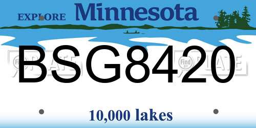 BSG8420 Minnesota License Plate