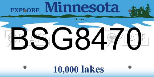BSG8470 Minnesota License Plate