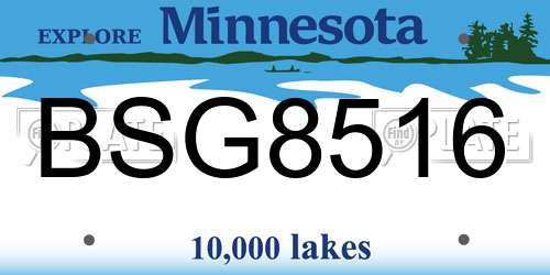 BSG8516 Minnesota License Plate