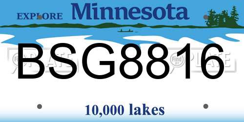 BSG8816 Minnesota License Plate