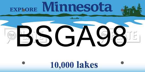 BSGA98 Minnesota License Plate