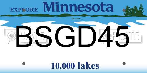 BSGD45 Minnesota License Plate