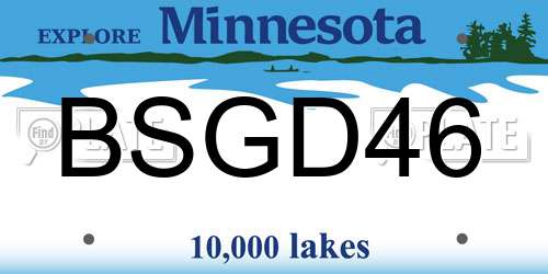 BSGD46 Minnesota License Plate