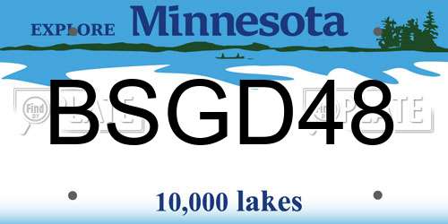 BSGD48 Minnesota License Plate