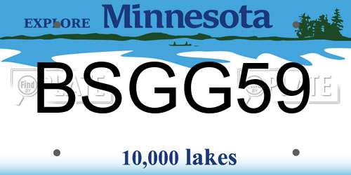 BSGG59 Minnesota License Plate